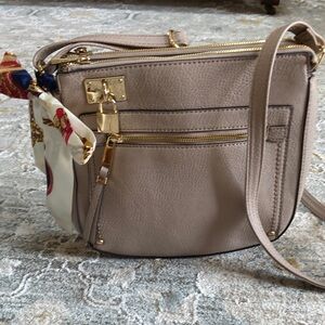 Aldo NWOT Taupe Crossbody Bag with Gold Accents